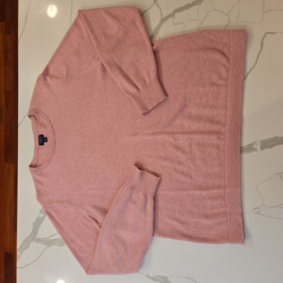 J. Crew 100% Cotton Baby Pink Crewneck Pullover Sweater Size Large - Picture 5 of 7